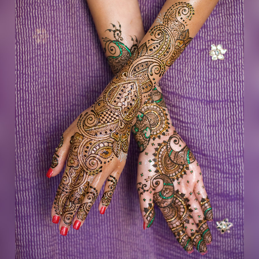 Hand Mehndi with Glitter graphic